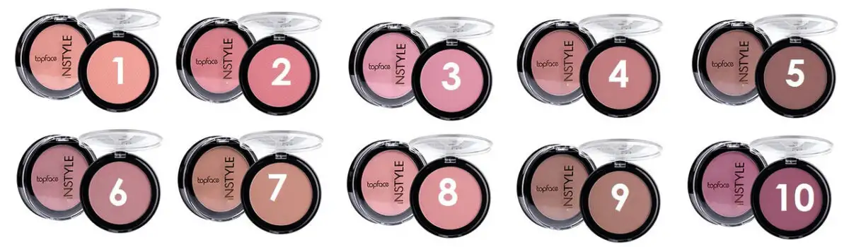 Рум'яна компактні TopFace Instyle Blush Compact On PT-354 (матові і шимерные) - Зображення 4