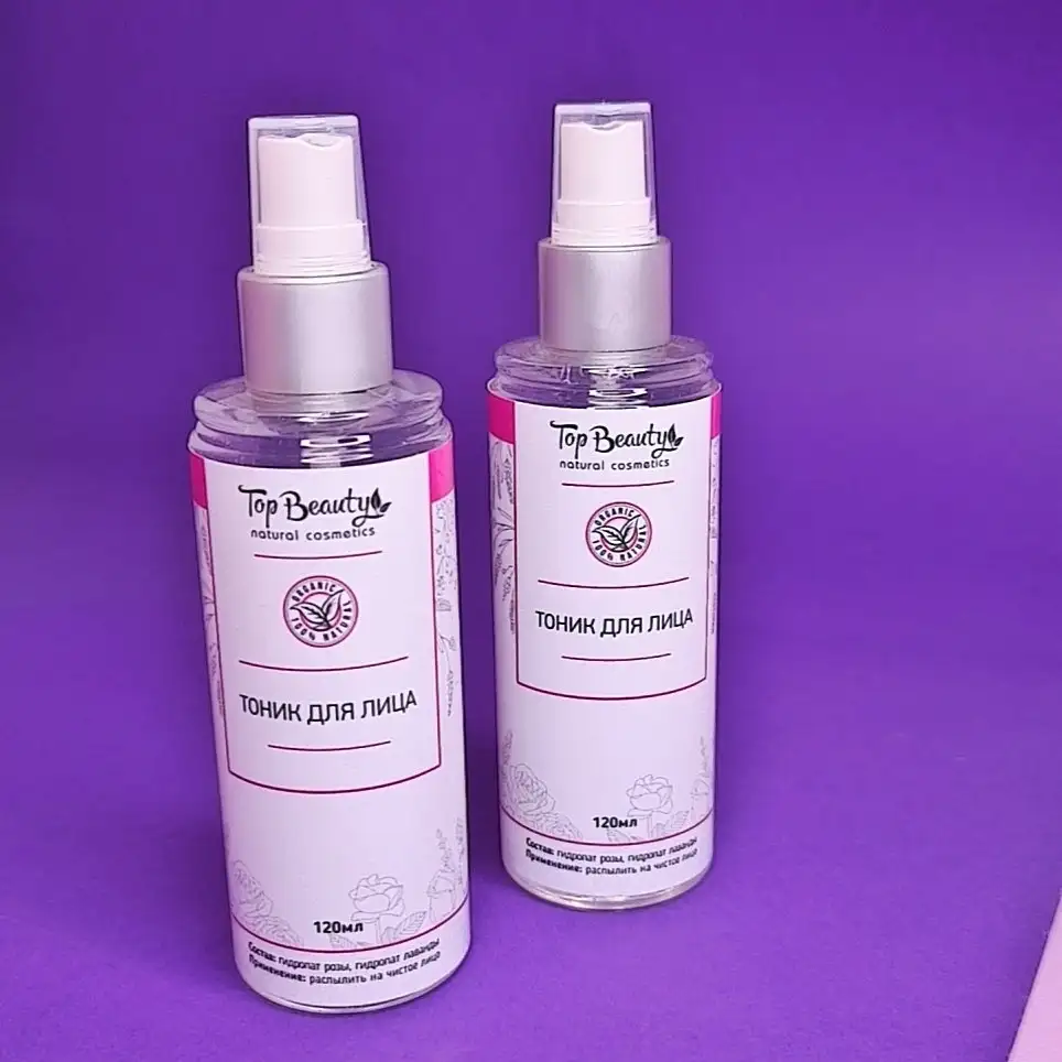 Тонік для обличчя на основі гідролатов лаванди і троянди Top Beauty 120 мл - Зображення 1