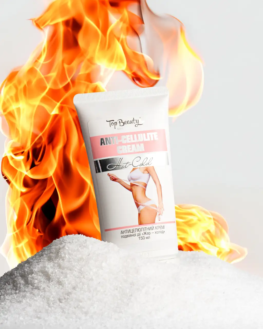 Крем для тіла “Жар-холод” з масажними роликами Top Beauty 150 мл - Зображення 1