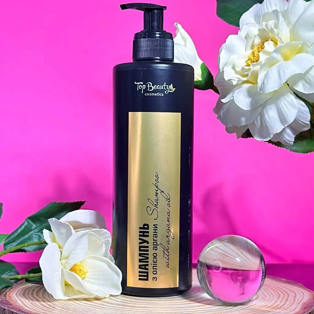 Шампунь з маслом аргани та кератином Top Beauty 400 мл - Зображення 1