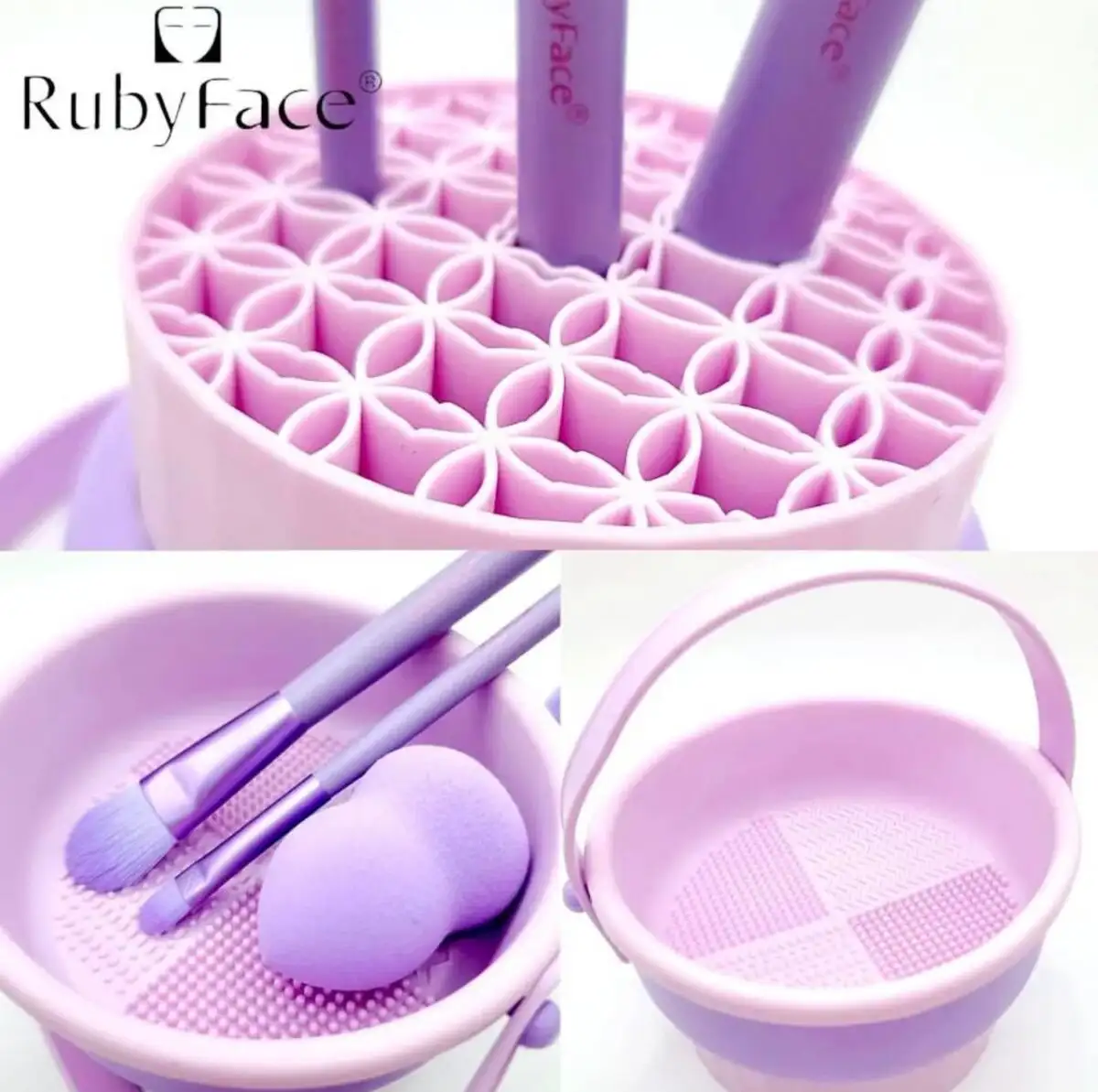 Силіконове відерце для миття пензликів та спонжів Ruby Face - Зображення 3