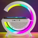 Настільна лампа нічник з RGB підсвічуванням, бездротовою зарядкою та вбудованою Bluetooth колонкою - Зображення 4