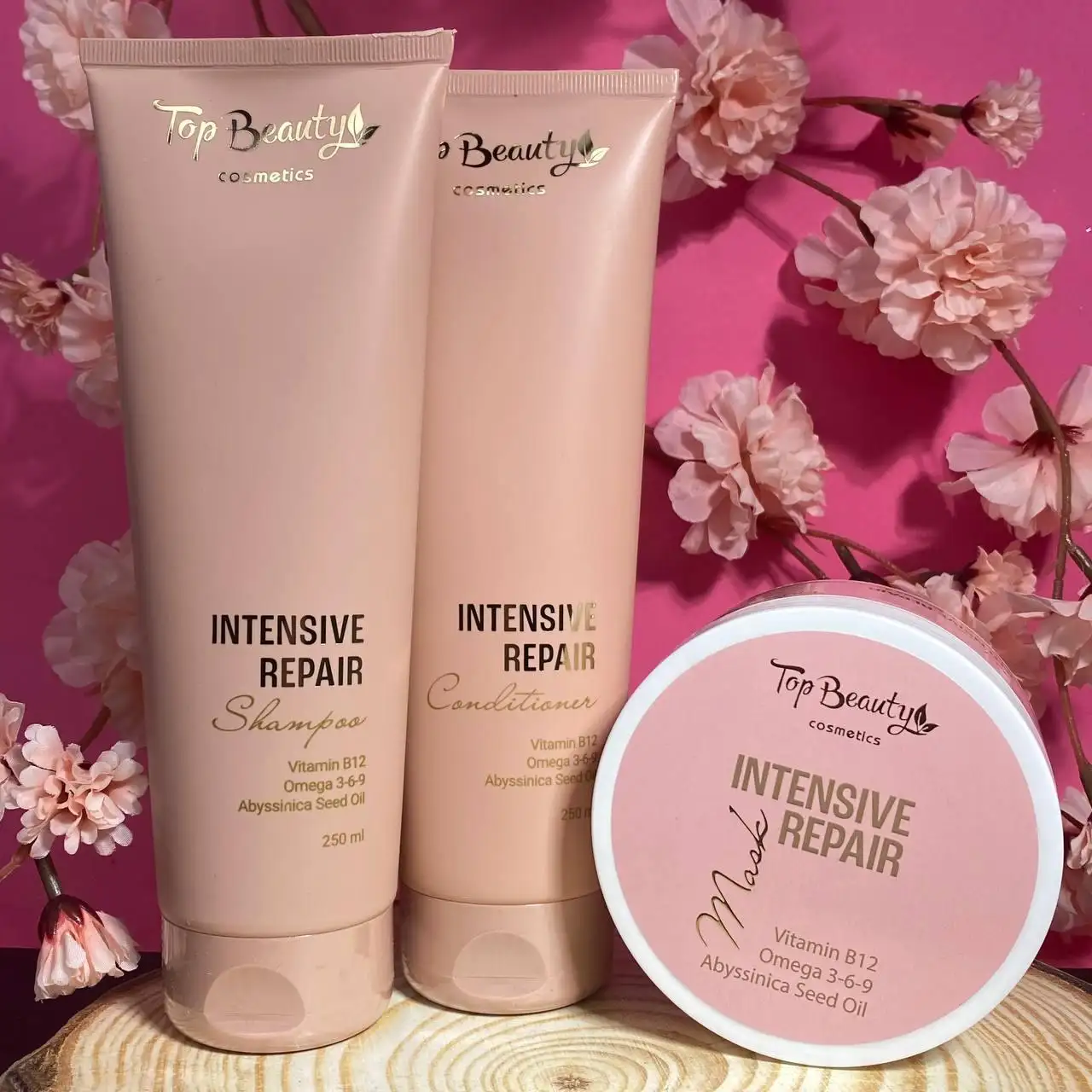 Набір для інтенсивного відновлення волосся Top Beauty Intensive Repair (шампунь, кондиціонер, маска) - Зображення 1