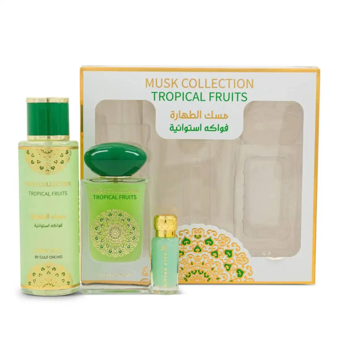 Парфумований набір унісекс Gulf Orchid Musk Tropical Fruits (парфумована вода, спрей, олія) - Зображення 1